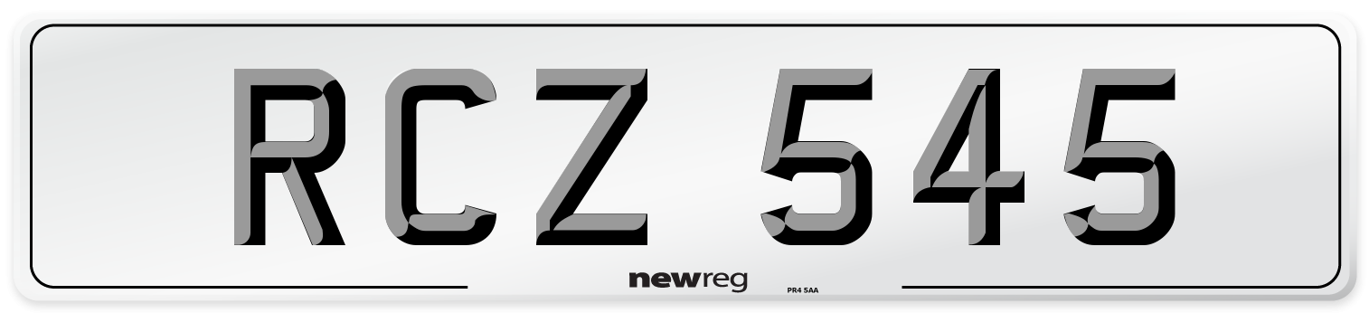 RCZ 545 Number Plate from New Reg
